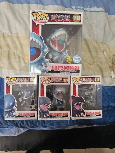 Funko Lote Yugioh Blue Eyes, Red Eyes Dragon Blanco (Usado)