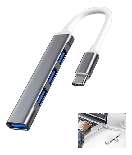 Hub Multipuerto Usb 3.0 Carcaza En Aluminio 4 Puertos