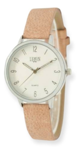 Reloj Mujer Lemon Malla Pu Símil Cuero Color Rosa L1478-18