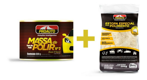 Imagem 1 de 3 de Super Kit Massa De Polir Com Estopar Especial Da Proauto