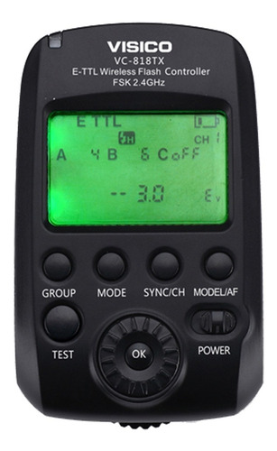 Imagen 6 de 7 de Emisor Radio Ttl Hss P/ Flash Visico Vc-818tx Canon O Nikon