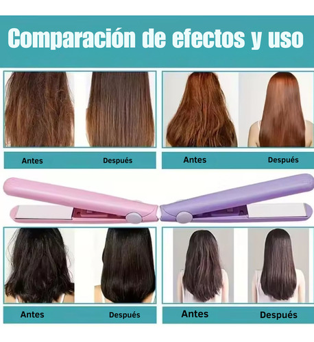 Mini Plancha De Pelo Viaje Para Flequillo Alisadora Portátil Rosa