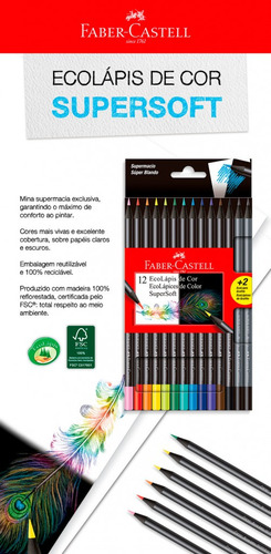Lápis De Cor 50 Cores Neon + Pastel + Metálicas + Supersoft