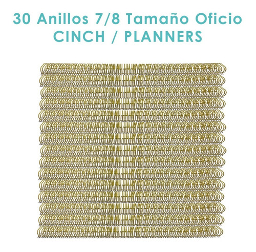 Anillos Planner Cinch 7/8 Paso 2:1, 30 Un, Tamaño Oficio