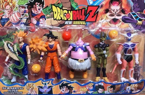 Combo 5 Bonecos Dragon Ball Z Articulados Goku 14 Cm Coleção