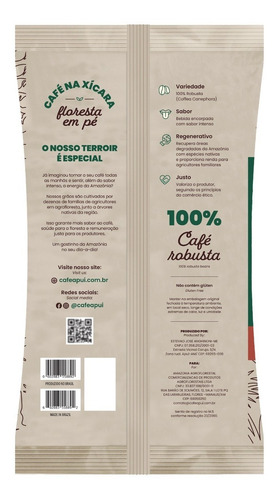 Imagem 3 de 8 de Kit C/ 4 Pacotes 250g - Café Apuí Agroflorestal Em Pó