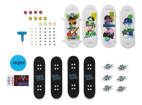 Tech Deck Pack De 4 Finger Skate Patineta Dedos + Accesorios