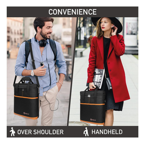 Opux 3 Bottle Wine Carrier Tote, Bolsa De Refrigerador De A