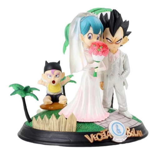 Figura Boda Vegeta Y Bulma Dragon Ball Recién Casados Pastel