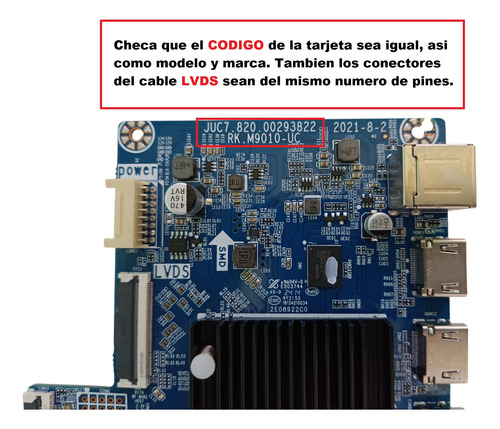 Jvc Si70urf, Main Juc7.820.00293822.usa Tcon Tc-ua-0249 (Usado)