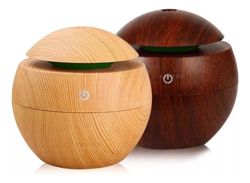 Humidificador De Madera Difusor De Aromas Touc 200ml Luz Led