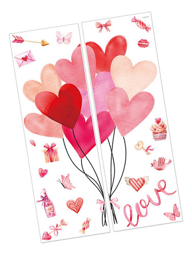 2 Pegatinas De Pared Para El Día De Valentín, Pegatinas