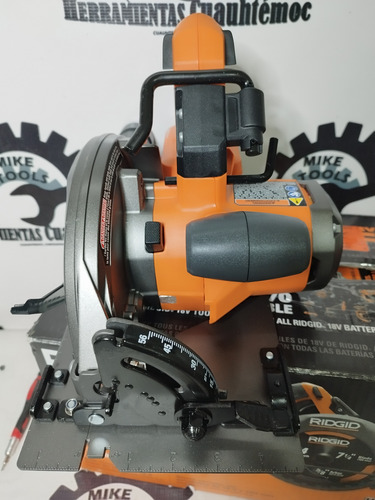Sierra Circular Inalámbrica Ridgid 18v Brushless 7 1/4 Naranja Claro 50 (Usado)