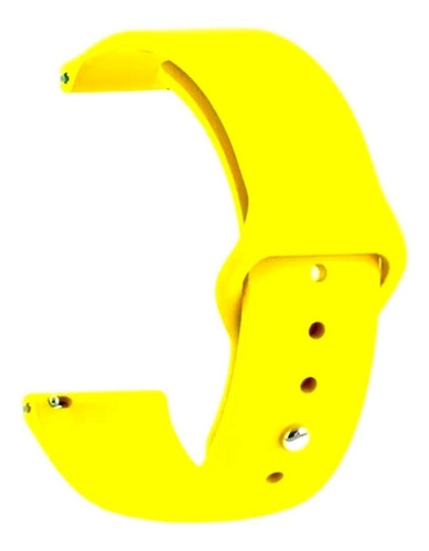 Pulseira De Silicone 18mm Compatível Mormai Life Smartwatch Cor Amarelo Largura 18