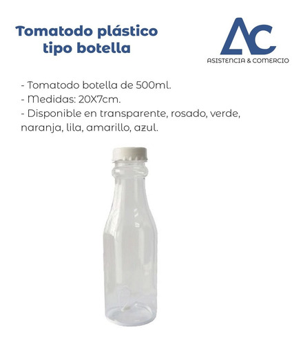 Tomatodo Plástico Tipo Botella