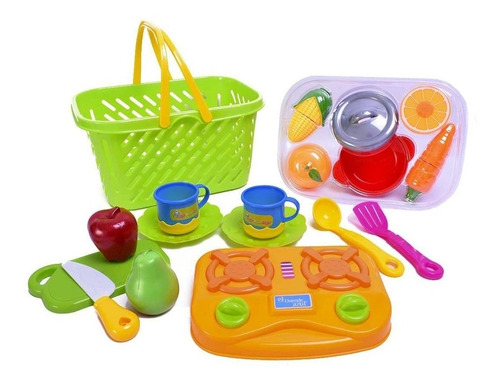 Canasta Con Frutas 20 Piezas Con Velcro Art 7303 Loonytoys