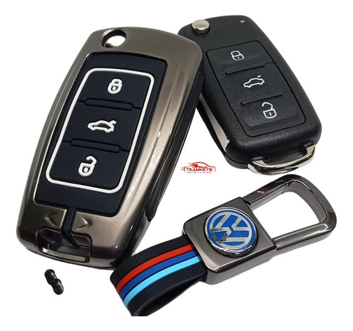 Capa Chave Vw Jetta Vento Tiguan Mk6 Clasic A4 Zinco C