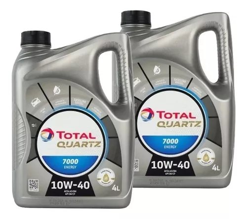 Kit X 8 Lts De Aceite Total Quartz 7000 10w40 Nafta Y Diesel