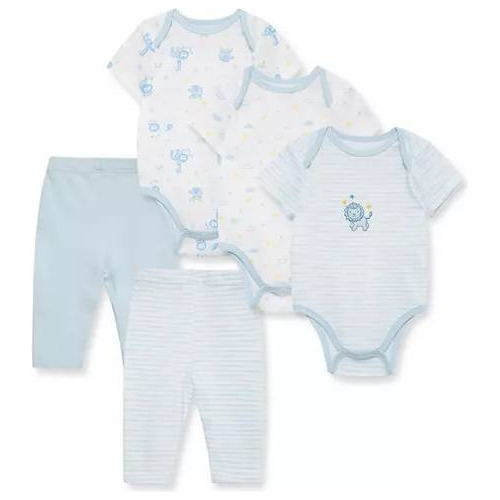 Little Me Set 5 Piezas Pañalero Pantalon Manga Corta Bebe