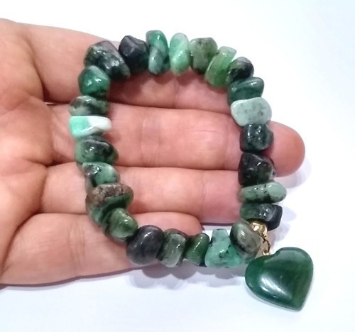Pulseira De Esmeralda Pedra Natural Do Brasil Boas Energias