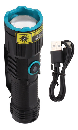 Black Torch, 365 Nm, Flash Con Zoom Tipo C, Recargable