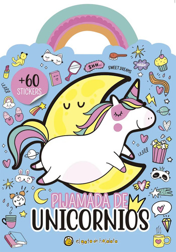 * Pijamada De Unicornios * + 60 Stickers Colorear
