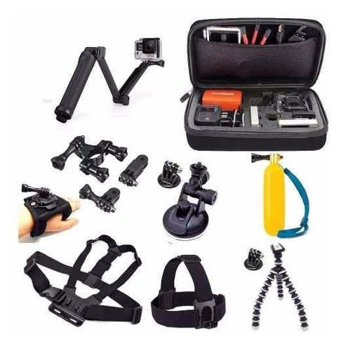 Conjunto Com Acessórios Gopro Hero Kit Go Pro 4 5 6 7 Black