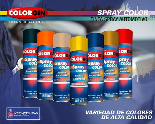 Spray Automotivo Colorgin Cores Diversas