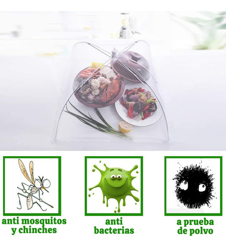 3 Pcs 43*43*20cm Cubierta De Mosca Para Comida Para Hogar