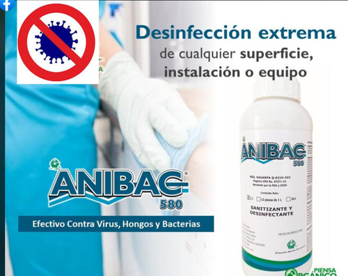 Anibac 580 2 Litros Sanitizante Concentrado De 4a Generacion