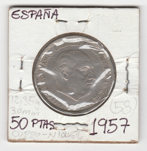 Moneda España 50 Pesetas 1957 (58) Vf/xf