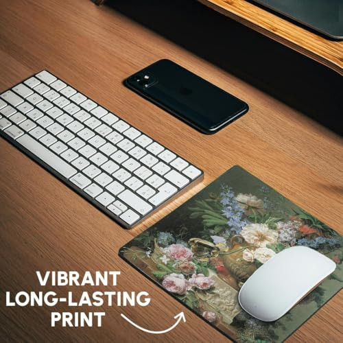 Mouse Pad Flores En Jarrón Alabastro Con Nido De Pájaro 20x2