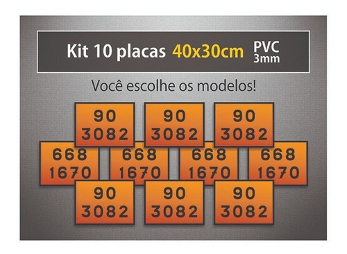 Placa Rótulo Risco E Onu - 40x30cm - Pvc 3mm - Kit 10 Unid