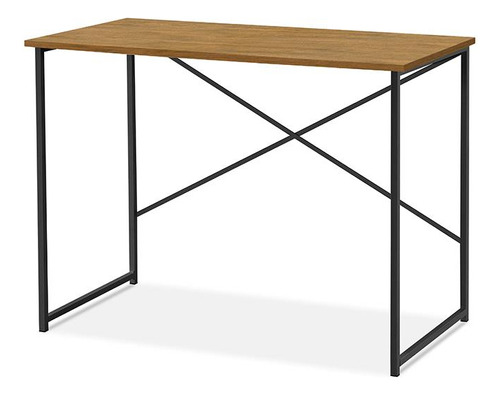 Aparador Steel 90 Cm Estilo Industrial Com Pés Em Aço Cor Preto/naturale