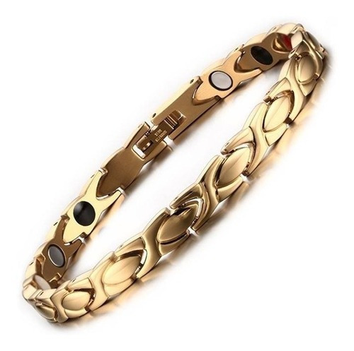 Pulseira Bracelete  Feminino Super Imãs Neodímio + Banho 18k