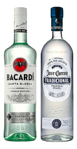 Ron Bacardi Carta Blanca 980 Ml + Tequila Jose Cuervo 950 Ml