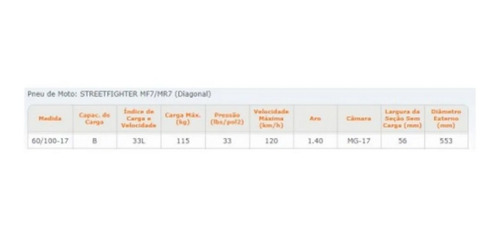 Pneu 60/100-17 Maggion Dianteiro Scooter Com Câmera