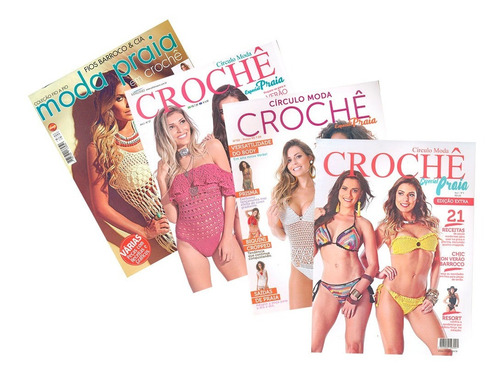 Crochê Moda Praia Verão Revistas Biquínis Saídas De Praia