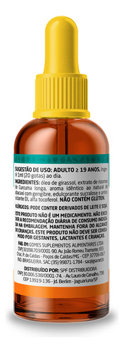 Curcuma Longa Pura Liquida 30ml Abacaxi Com Gengibre - Uvits