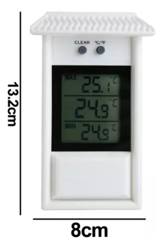 Termómetro Digital De Maxima Y Minima -20 +50 C° Ambientales