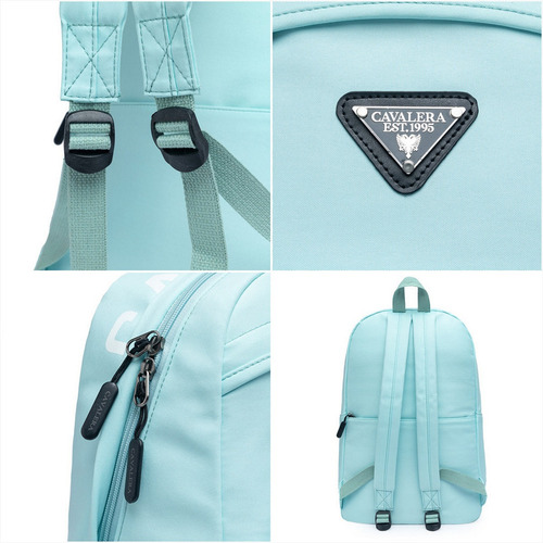 Mochila Escolar Cavalera Notebook Casual Juvenil Resistente Cor Azul-celeste Desenho Do Tecido Liso