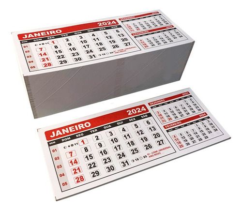 Calendário Refil De Mesa - Para Lembrancinhas  Kit 200 Peças