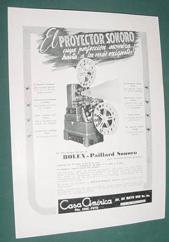 Publicidad Antigua Proyector Sonoro Bolex Paillard America