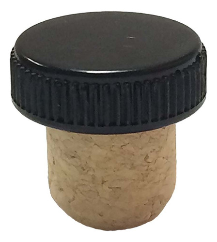 Corcho Degustacion Aglomerado Con Tapa De Plastico Negro (bo
