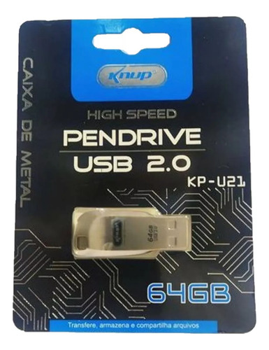 Pen Drive 64gb Original De Metal Lacrado Dourado Novo