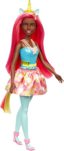Barbie Dreamtopia Muñeca De Unicornio Pelo Rosa Y Amarillo