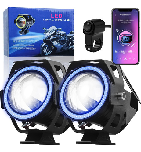 U7 - Faros Delanteros De Motocicleta Bluetooth Play Music De