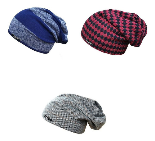 Kit 3 Gorros Beanie Brohood Estampados