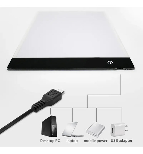 Mesa Luz Prancheta Led 3 Níveis Desenho Transposição A2 Usb