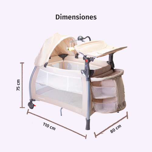 Cuna Corral Para Bebé Aeiou C96-a Con Colchón Memory Foam